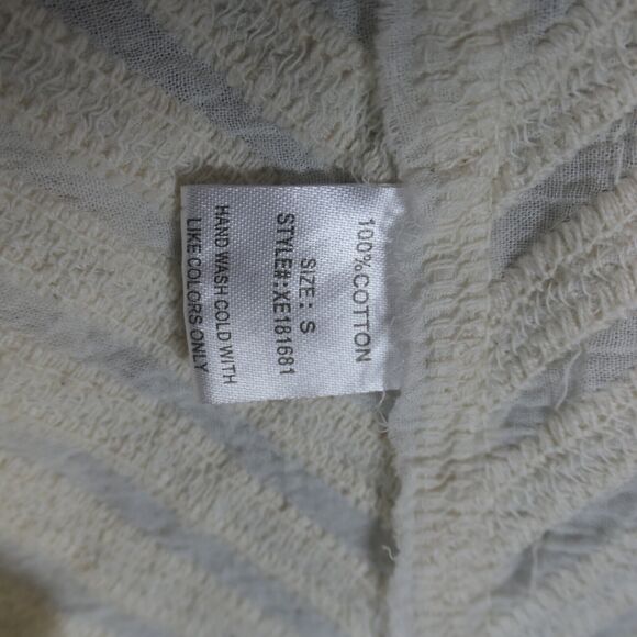 Woven Heart Sheer Cardigan Women S Ivory Gorgeous Embroidery Kimono Peasant Boho - Picture 16 of 16